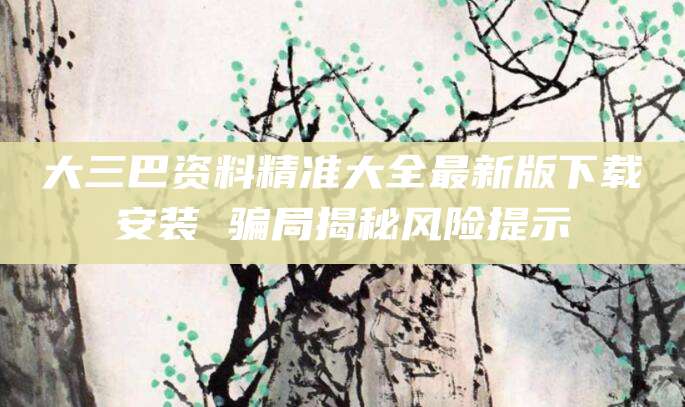 大三巴资料精准大全最新版下载安装 骗局揭秘风险提示